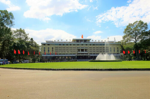 Exterior view Independence Palace Saigon Vietnam