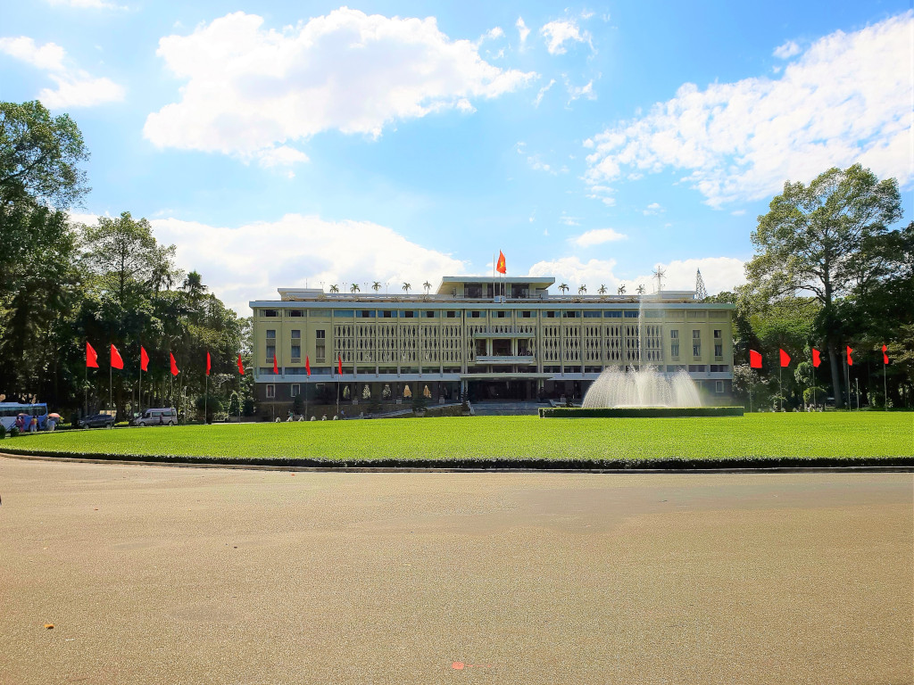 Exterior view Independence Palace Saigon Vietnam