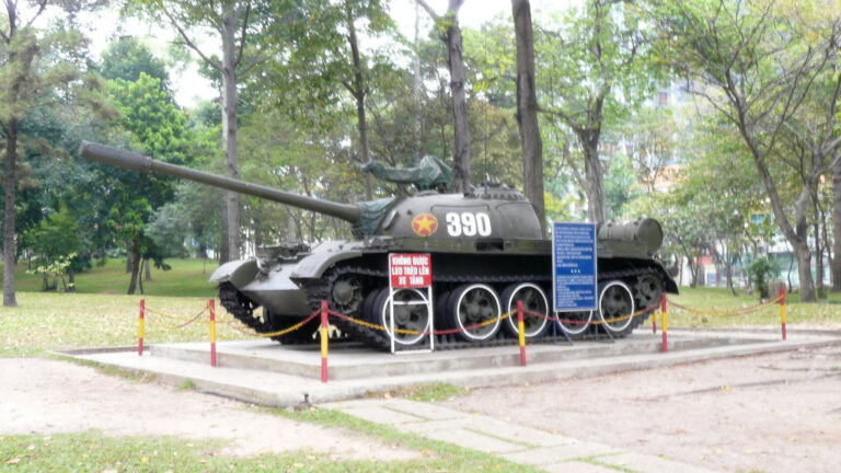 Tank 390 was the first tank to break through Independence Palace gates