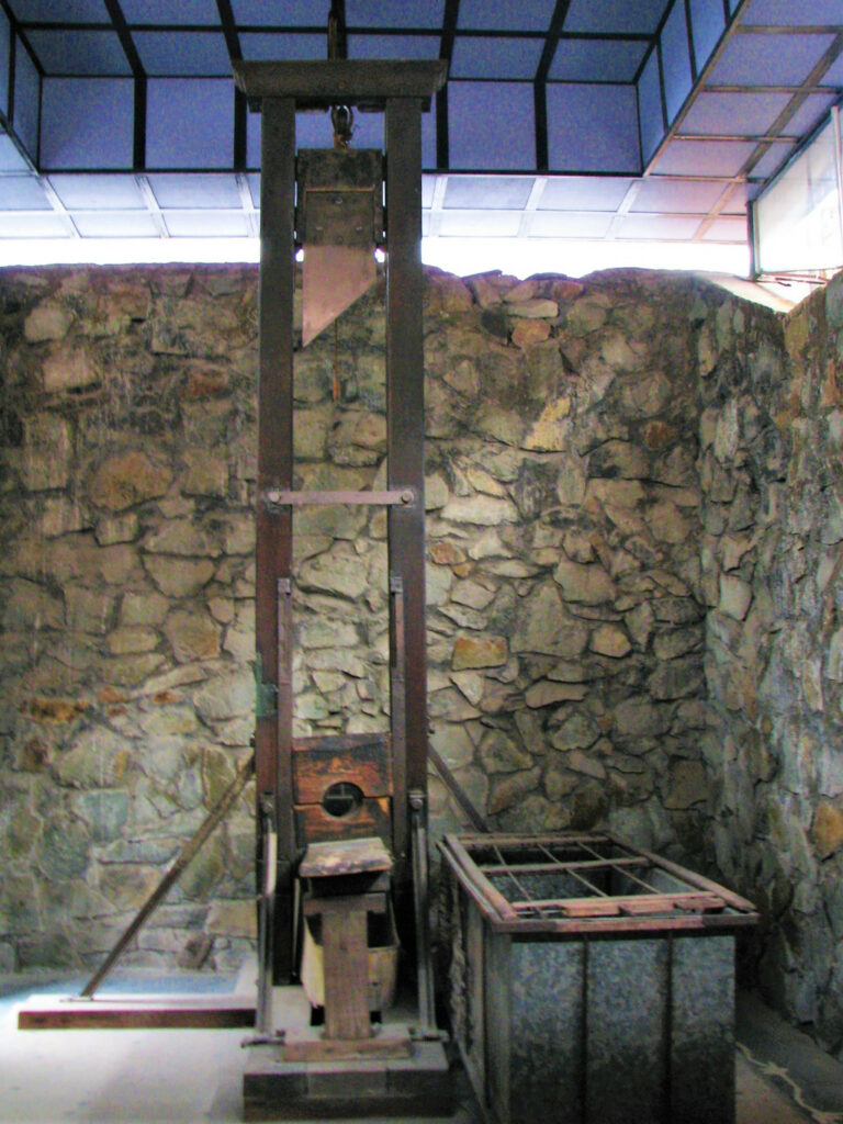 Guillotine brought from France to execute prisoners