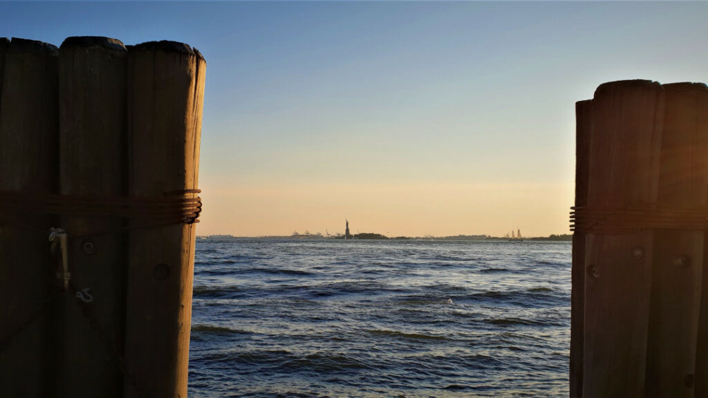 View of the Statue of Liberty from Battery Park City
