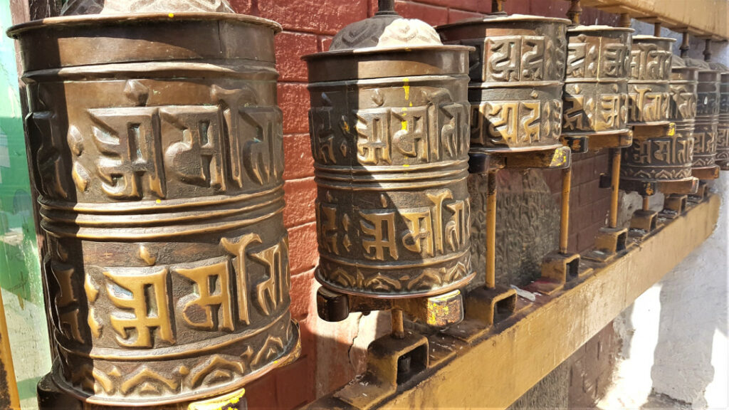 Tibetan prayer wheels