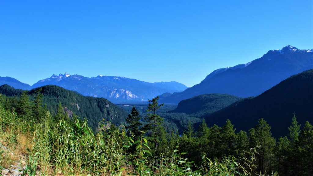 Views of the Tantalus Mountain range from