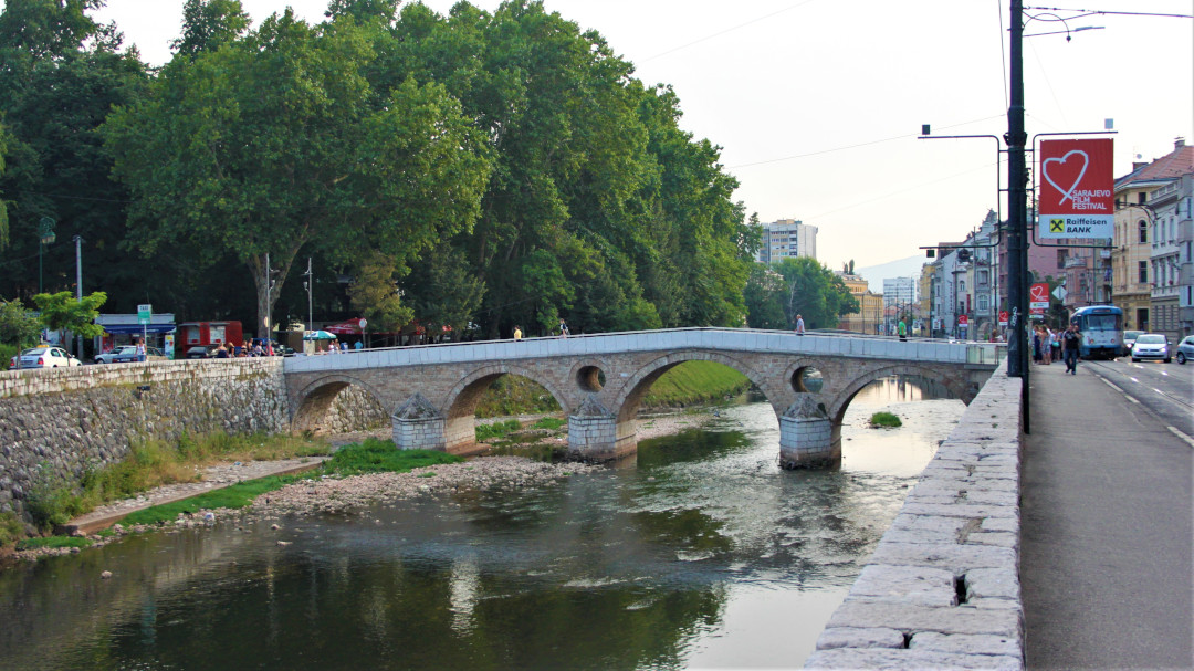 View of Latin Bridge in Sarajevo