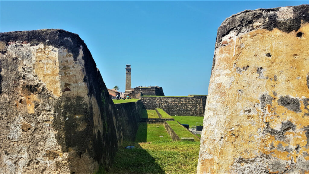 View of the Galle Clock Tower from the Moon Bastion