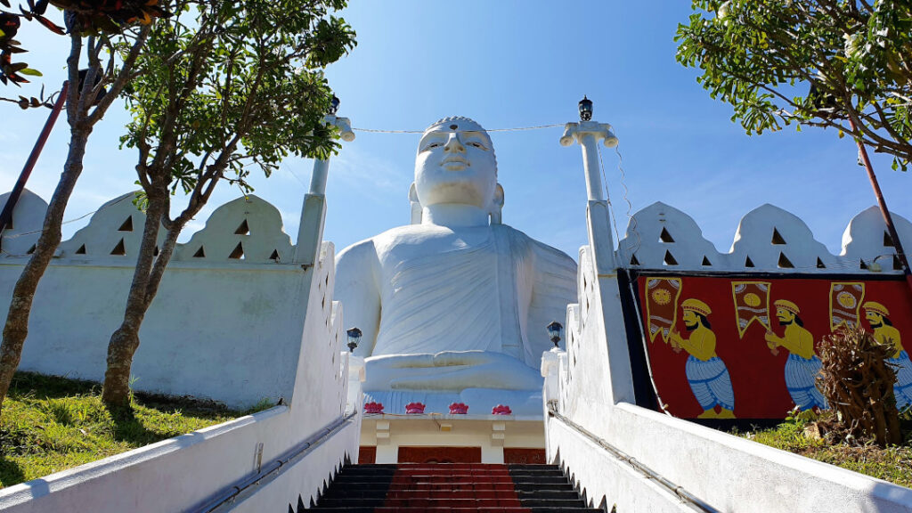 Walking up the steps to the temple