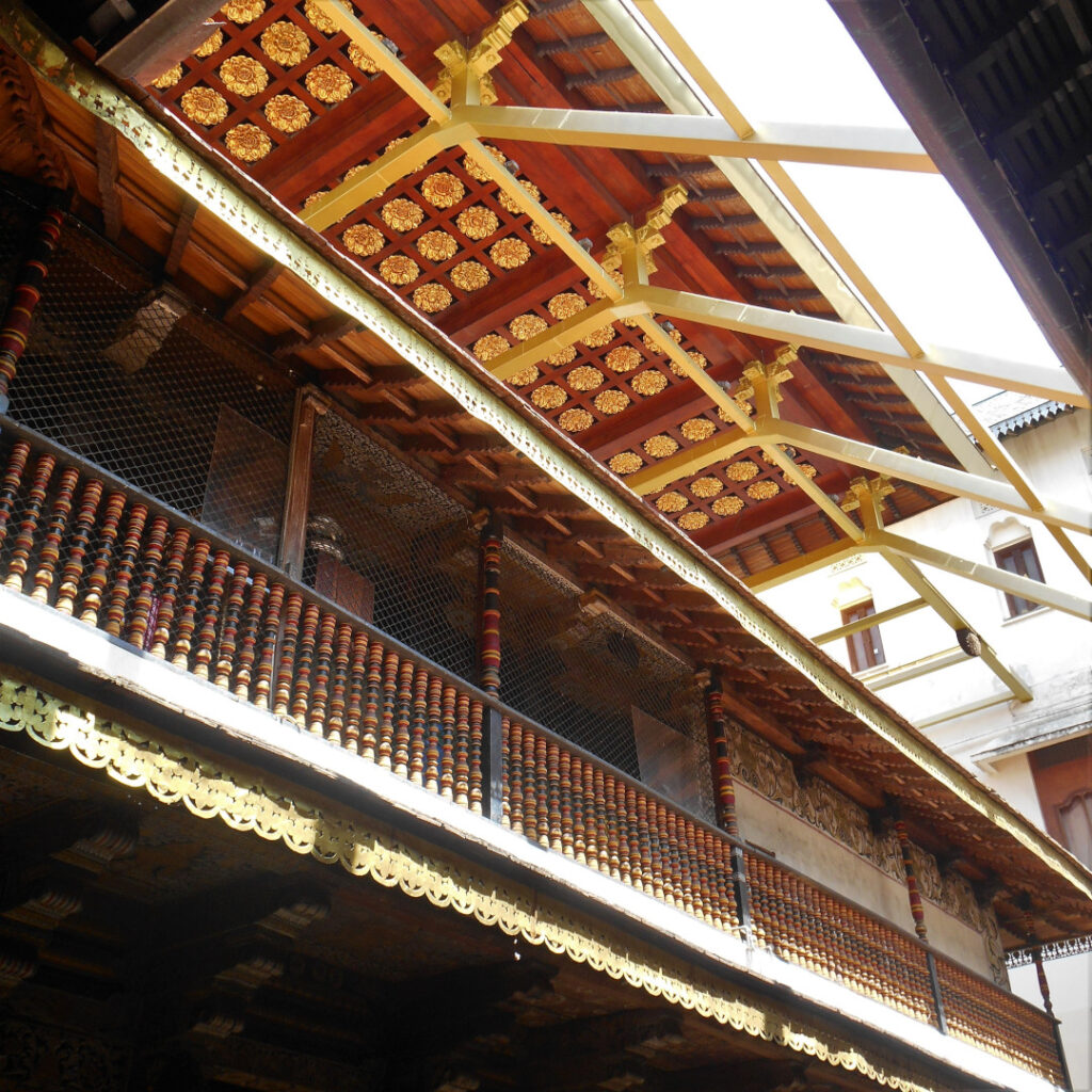 The golden canopy to protect the shrine below