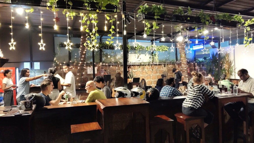 Guests enjoying themselves at the restaurant.