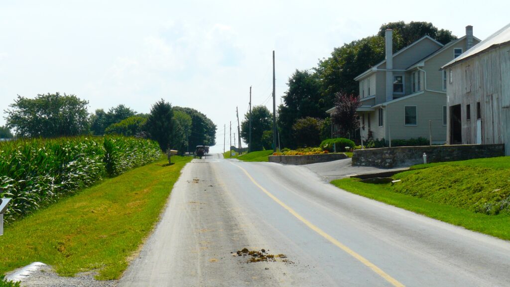 While the roads in Intercourse, PA are modern, it does have an old -orld charm to it.