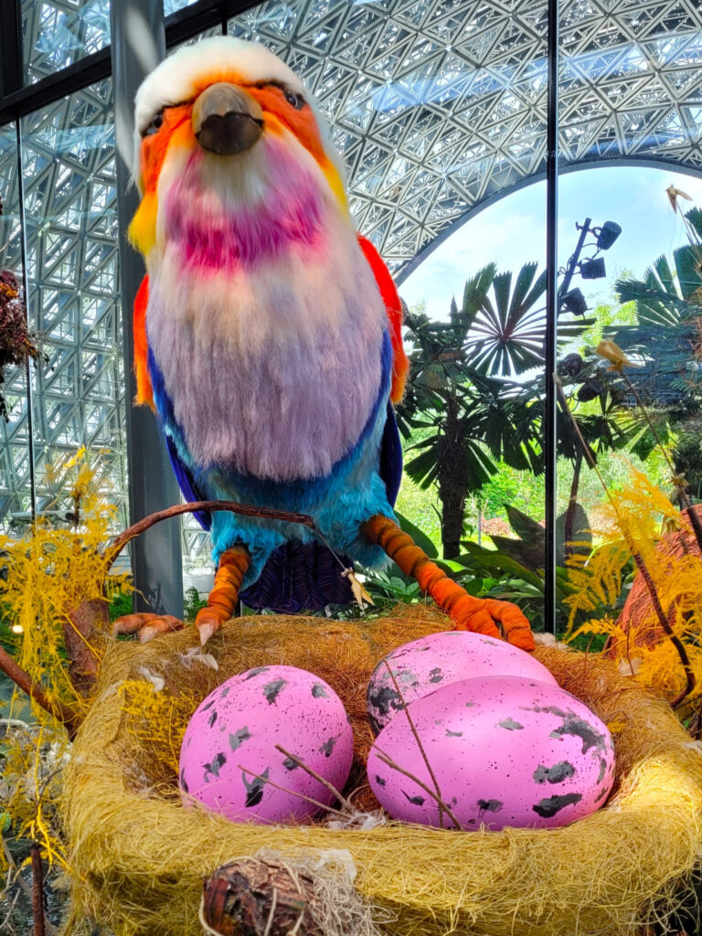 Larger than life sculptures of animals and birds are there all through the conservatories.