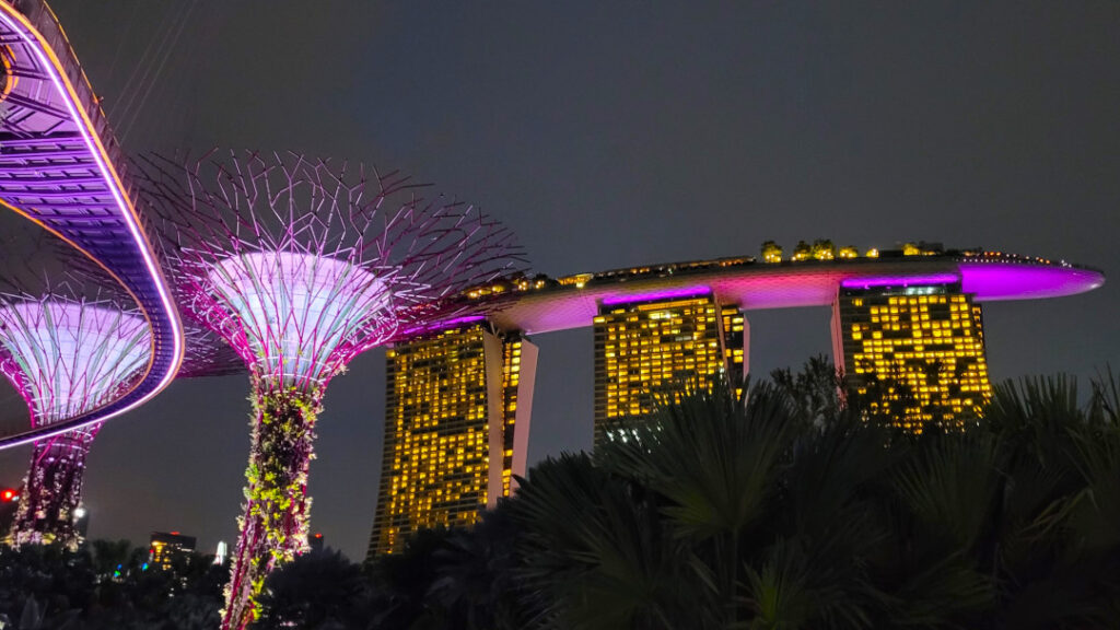 The Garden Rhapsody Light and Sound Show is free for the public, and is on twice an evening.
