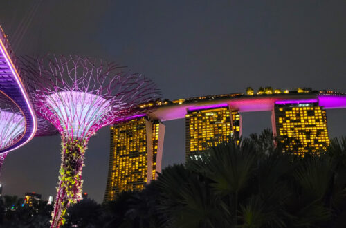 The Garden Rhapsody Light and Sound Show is free for the public, and is on twice an evening.