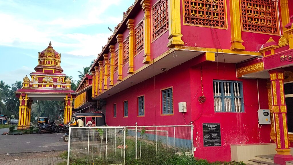 A side view of the temple exterior.