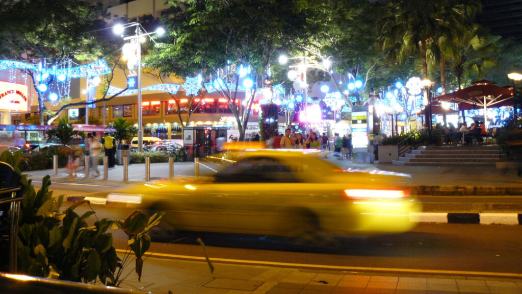 A night view of Singapore