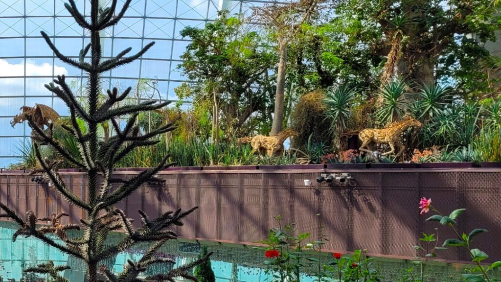 Keep an eye out for the various animal sculptures spread throughout the conservatory.