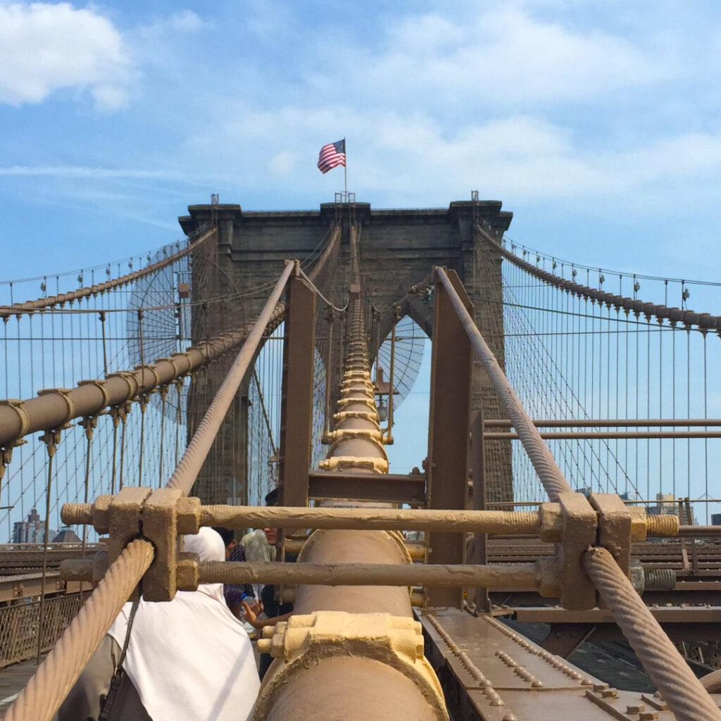 Brooklyn Bridge is a hybrid cable-stayed and suspension bridge.