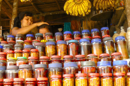 A local villager at her roadside stall in Meghalaya.